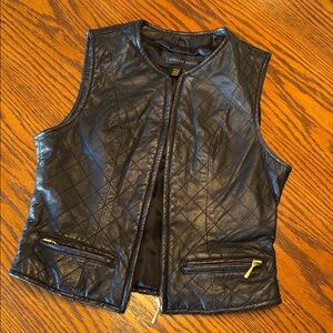 Vintage Otello Pelle quilted leather vest
